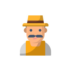 Farmer flat icon style design illustration