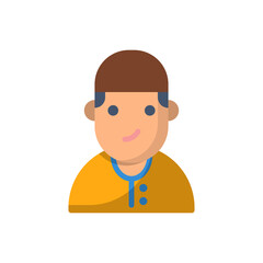 Muslim boy flat icon style design illustration