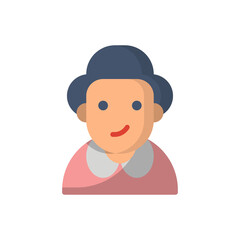 Old woman flat icon style design illustration