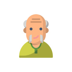 Old man flat icon style design illustration