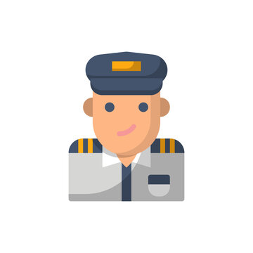 Officer flat icon style design illustration
