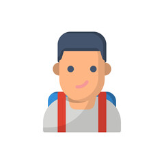Student flat icon style design illustration