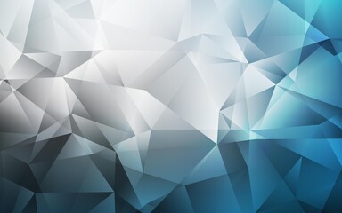 Light BLUE vector abstract mosaic background. Triangular geometric sample with gradient.  Polygonal design for your web site.