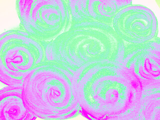 Watercolor abstract background in green and violet color.