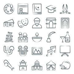 
Cultural Elements Line Icons Pack
