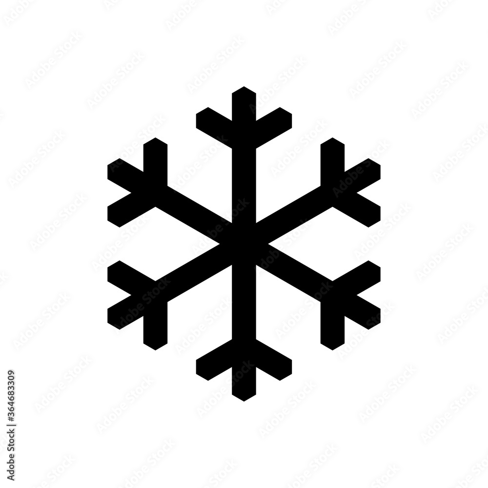 Poster Snowflake pictogram, icon isolated on a white background. EPS10 vector file