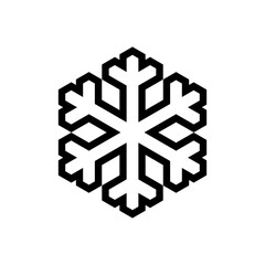 Snowflake outline pictogram, line icon isolated on a white background. EPS10 vector file