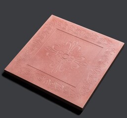 Fototapeta premium A sample of ground, wall stone shape on the unicolour background