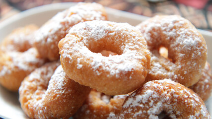 Deep fried Rosquillas traditional dessert in spain