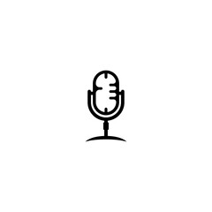 Microphone Classic stand icon logo design template for podcast streaming