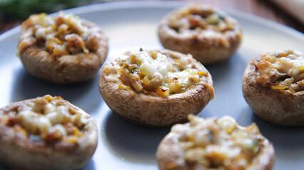 Stuffed mushrooms traditional spanish tapa