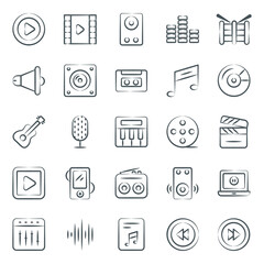 
Music and Multimedia Icons Pack
