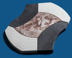 A sample of ground, wall stone shape on the unicolour background