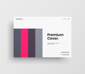 Creative business presentation vector A4 horizontal orientation front page mock up. Modern corporate report cover abstract geometric illustration design layout. Company identity brochure template.