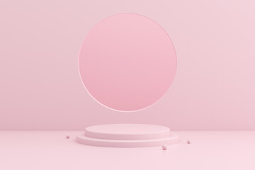 Abstract mock up of geometry podium, Minimal style. 3D rendering.	
