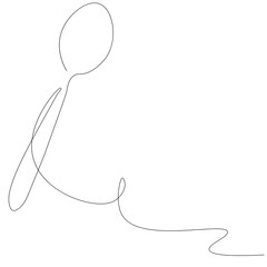 Spoon one line drawing. Vector illustration