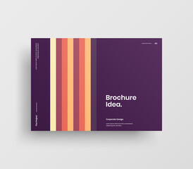 Fototapeta premium Creative business presentation vector A4 horizontal orientation front page mock up. Modern corporate report cover abstract geometric illustration design layout. Company identity brochure template.