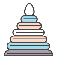 Pyramid cone toy, educational game for children vector