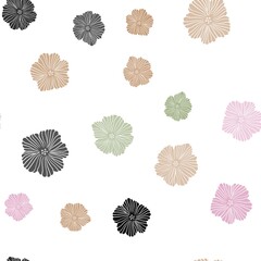 Light Multicolor vector seamless abstract pattern with flowers. Colorful illustration in doodle style with flowers. Design for wallpaper, fabric makers.