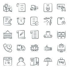 
Pack of Cargo Line Icons 
