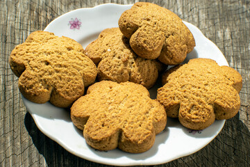 oatmeal cookies on a plate close-up