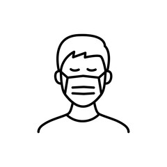 Obraz na płótnie Canvas Man with protection mask icon vector image
