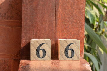 Number 66, number cube in natural concept.