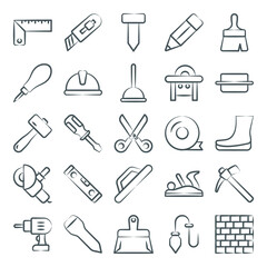 
Tools and Equipments Line Icons Pack 
