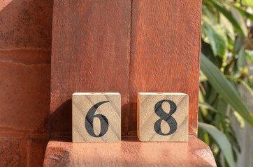 Number 68, number cube in natural concept.