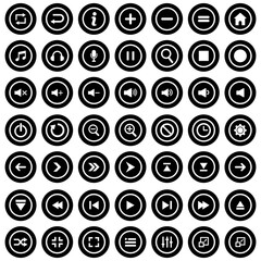 media player button sign icon vector symbol isolated illustrations white background