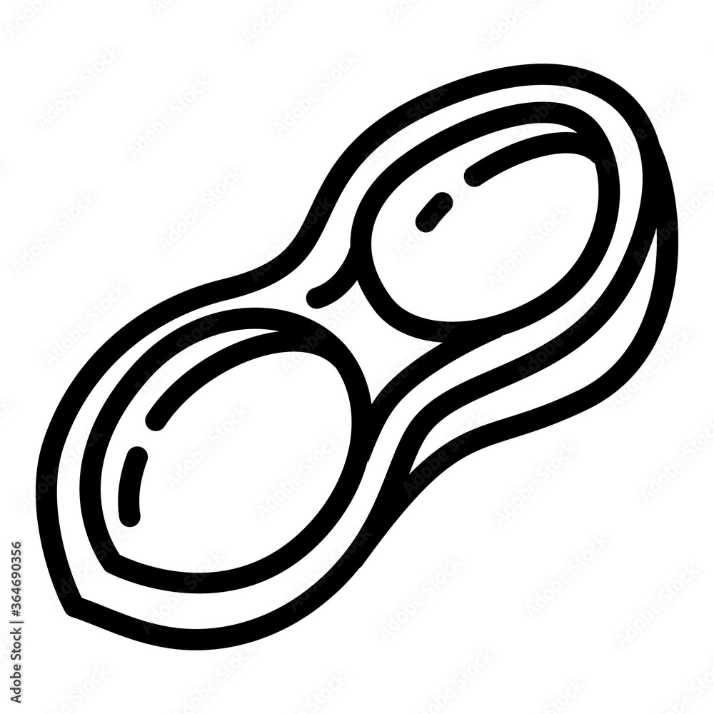 Poster half peanut shell icon. outline half peanut shell vector icon for web design isolated on white backg