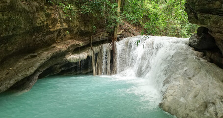 Aguinid Waterfalls and pool in the jungle near Cebu City, Philippines.