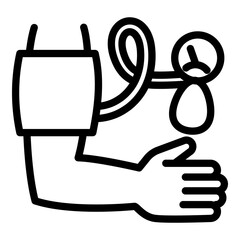 Heart rate measurement icon. Outline heart rate measurement vector icon for web design isolated on white background