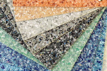 Multi colored linoleum as a background.