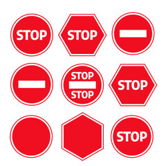 Traffic stop dangerous vector signs. Stop, warning and attention sign