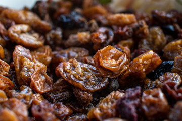 close up of raisins