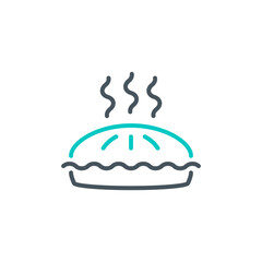 hotter birthday cake outline flat icon. Single high quality outline logo symbol for web design or mobile app. Thin line sign design logo. Black and blue icon pictogram isolated on white background