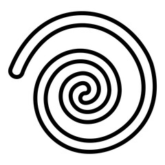 Spiral coil icon. Outline spiral coil vector icon for web design isolated on white background