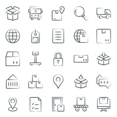 
Logistics Delivery Line Icons Pack 
