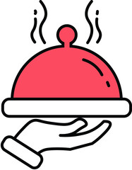 Illustration of an icon about serving fresh food