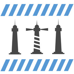 Lighthouse vector marine. Lighthouse icon building sea