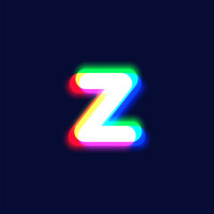 Realistic chromatic aberration character 'Z' from a fontset, vector illustration