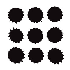 Different starburst vector. Starburst isolated icons set