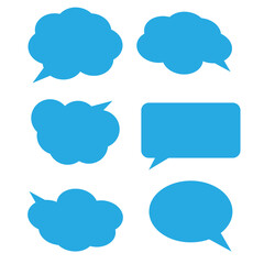 Blank empty white speech bubbles. Cloud bubble speech for communication