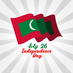July 26, Independence Day of Maldives vector illustration. Suitable for greeting card, poster and banner.