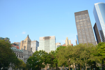 Fototapeta premium New York, USA - May 30, 2019: Battery Park in Lower Manhattan