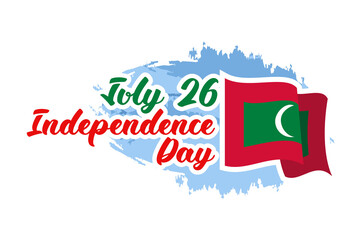 July 26, Independence Day of Maldives vector illustration. Suitable for greeting card, poster and banner.