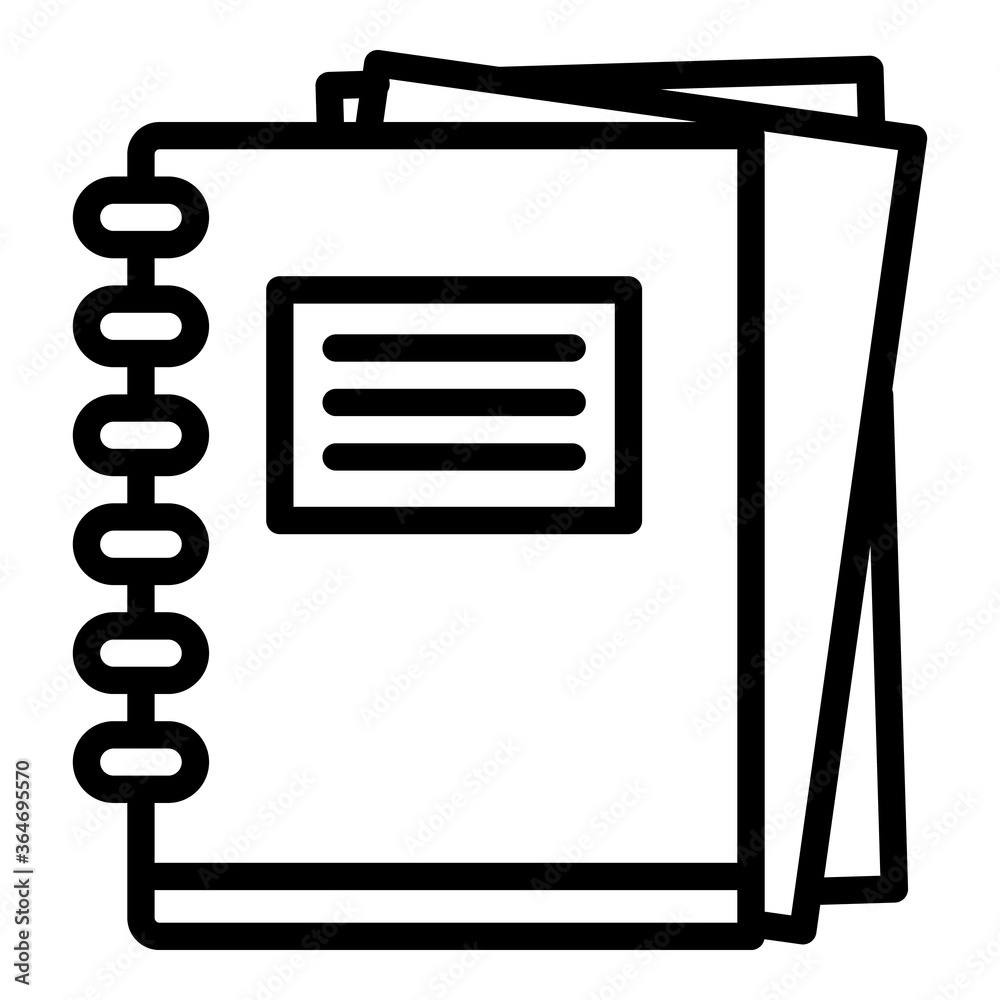 Poster school notebook icon. outline school notebook vector icon for web design isolated on white backgroun