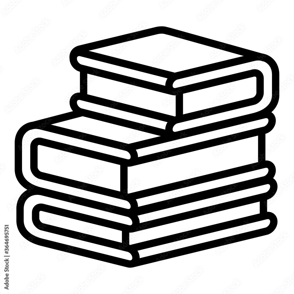 Poster stack of books icon. outline stack of books vector icon for web design isolated on white background