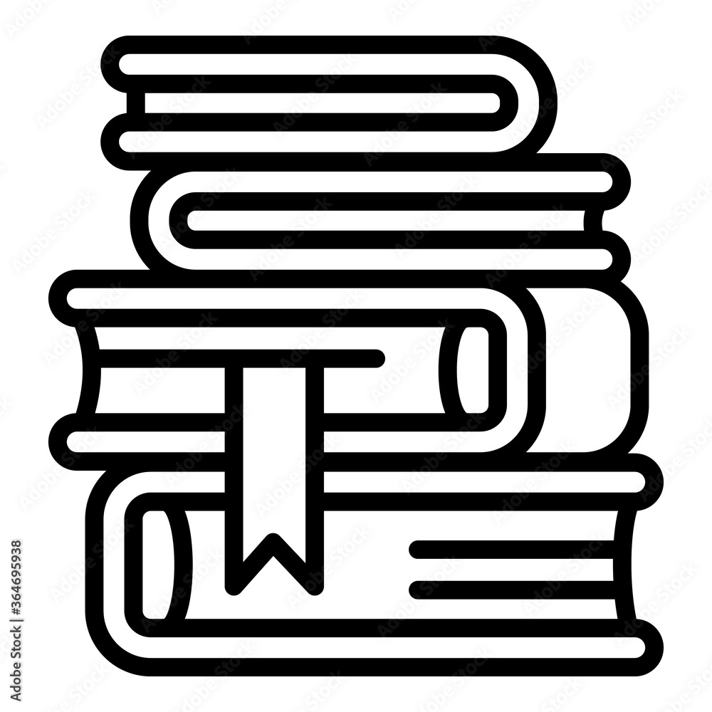 Poster library books stack icon. outline library books stack vector icon for web design isolated on white b